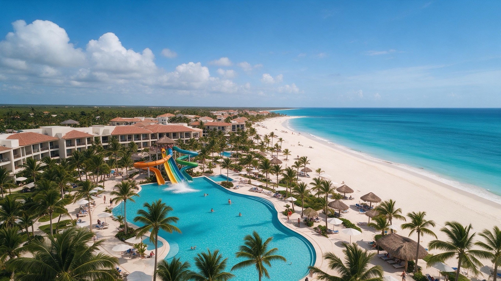 Playa Blanca Resort y la playa vistos desde el aire
